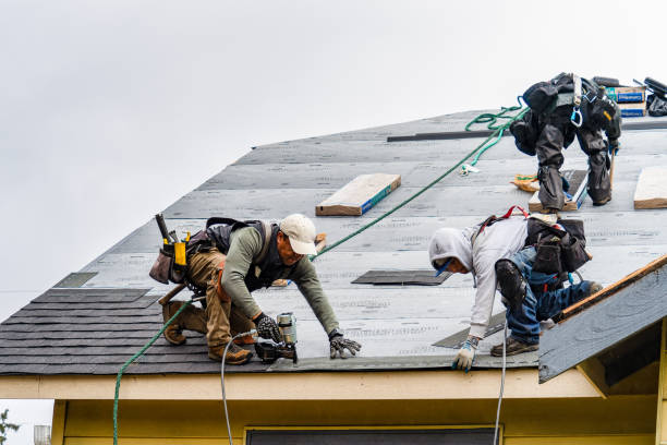 Professional Gutter Installation technician working in Cambria, CA